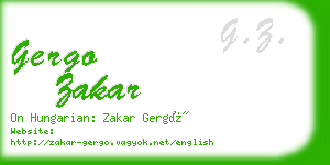 gergo zakar business card